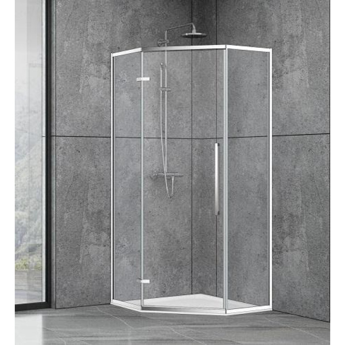 Душова кабіна Dusel DL197H Chrome, 90х90х190, п'ятикутна, скло прозоре