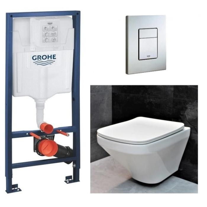 Інсталяція GROHE Rapid SL 38772001+ Унітаз підвісний DUSEL LEXI DWHT10201330+ Сидіння + Панель (928808)