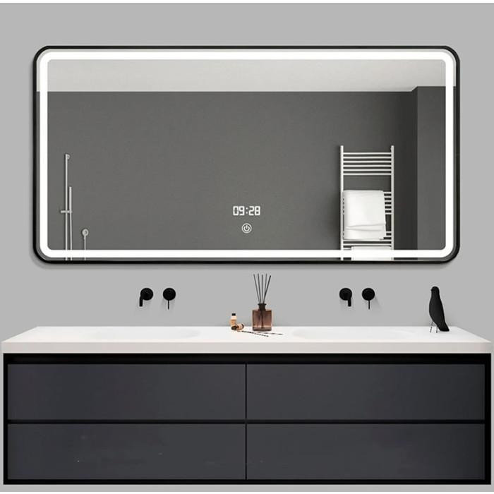 Дзеркало DUSEL LED DE-M0065D Black 90смх70см сенсорне включення + підігрів
