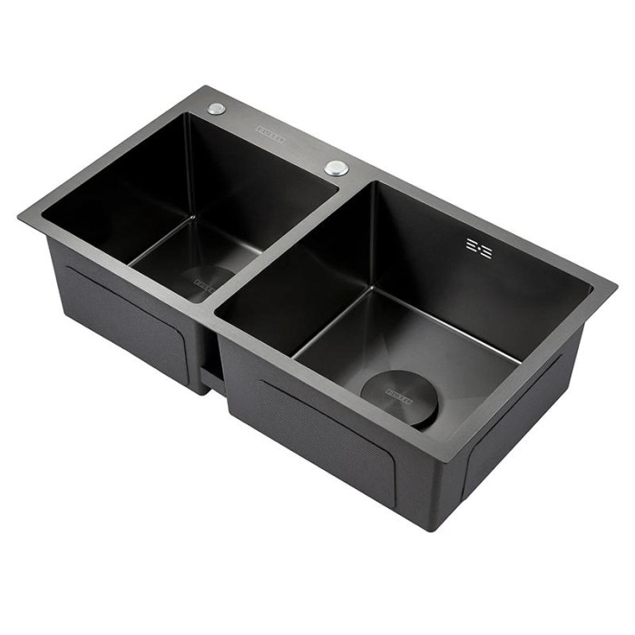 Мийка кухонна з нержавіючої сталі SS304 DS50878-1LNB 780*430*220 Left (Nano Black)
