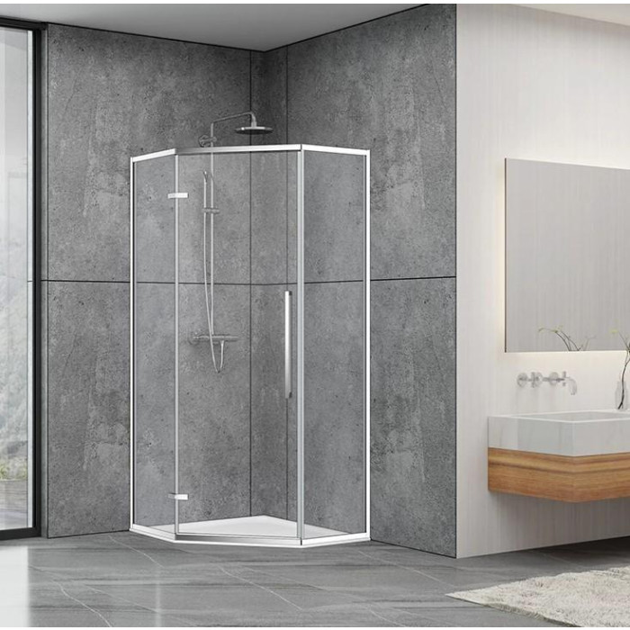 Душова кабіна Dusel DL197H Chrome, 100х100х190, п'ятикутна, скло прозоре - фото 1