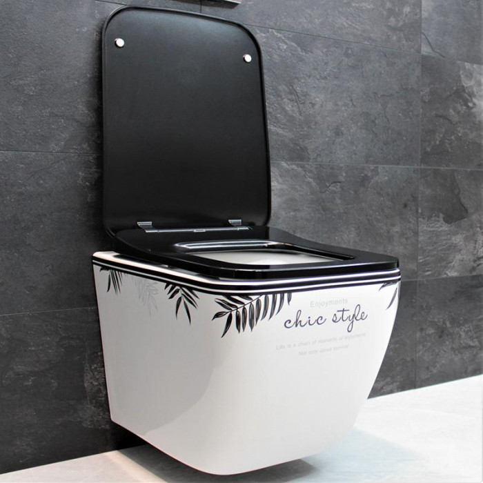 Унитаз подвесной DUSEL CUBIS CHIC STYLE DWHT10201030CS с сиденьем Slim Soft-Close 810303 - фото 3