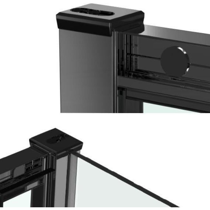 Душова кабіна Dusel EF185BP/EF181BP Black Matt Paint, 120х90х190, двері розсувні, скло прозоре - фото 1