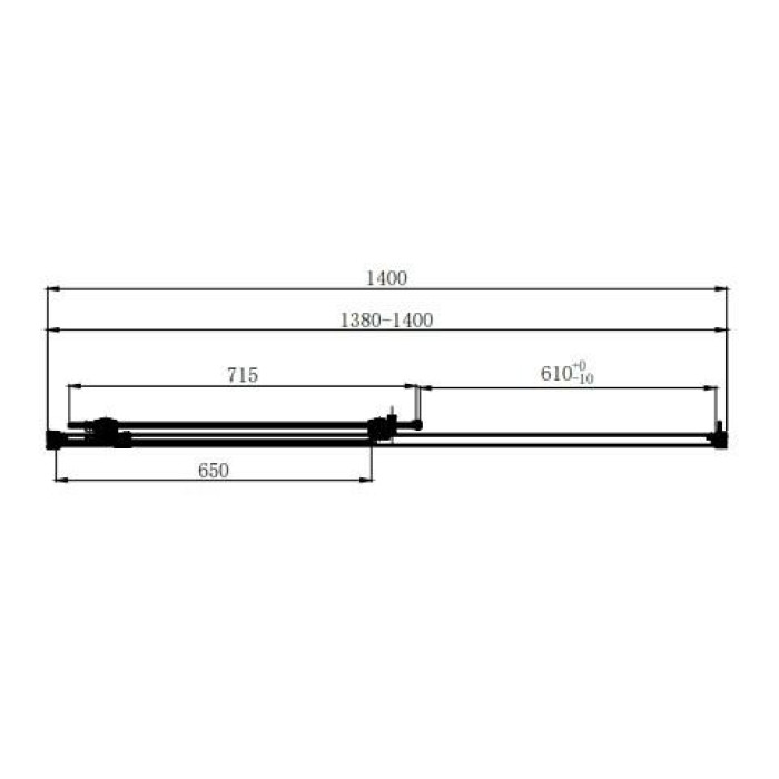 Душевая дверь в нишу Dusel DSL191B Black Matt раздвижная, стекло прозрачное, 140х190 - фото 0