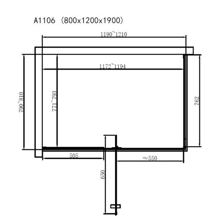 Душевая кабина Dusel A - 1106, 120х80х190, двери распашные, прозрачное стекло - фото 3