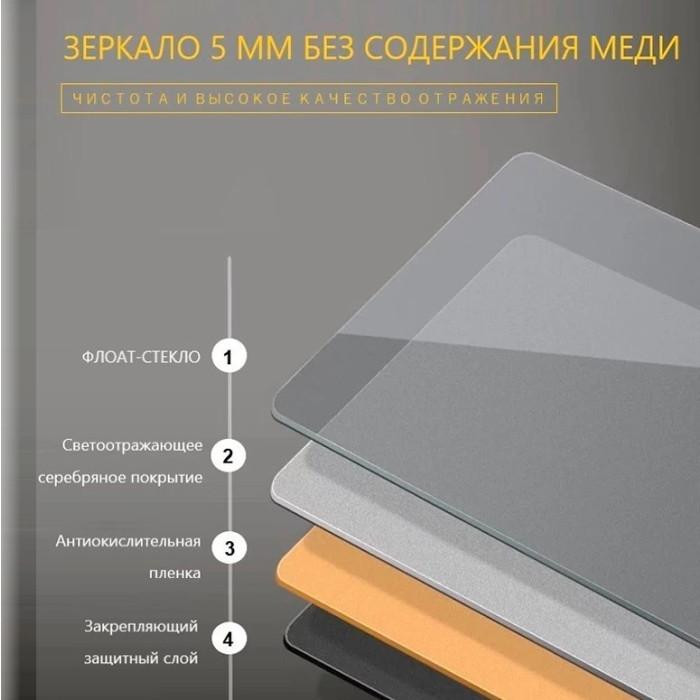Дзеркало DUSEL LED DE-M0065D Black 90смх70см сенсорне включення + підігрів - фото 2