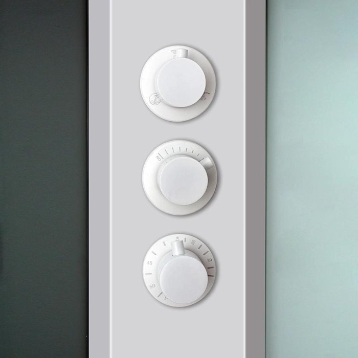 Душовий бокс DUSEL AVENUE White Matt 95x95x210 скло прозоре, профіль білий - фото 0