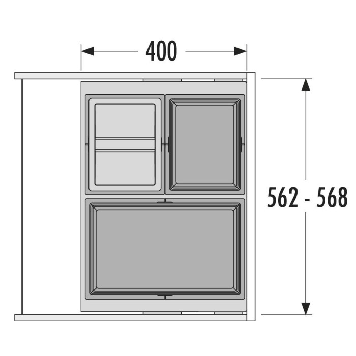 Вбудована система сортування сміття HAILO AS Cargo Synchro 600 54 л (3608631) - фото 1