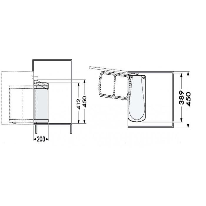 Вбудовуване відро для сміття 18L Oko-Flex Hailo 3418-00 - фото 1
