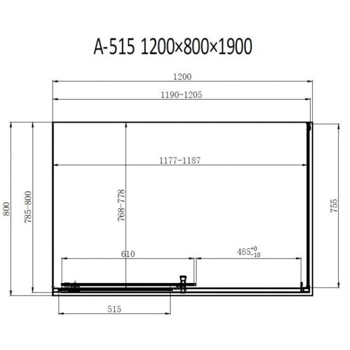 Душевая кабина Dusel A-515 1200x800x1900 см, двери раздвижные, прозрачное стекло - фото 1
