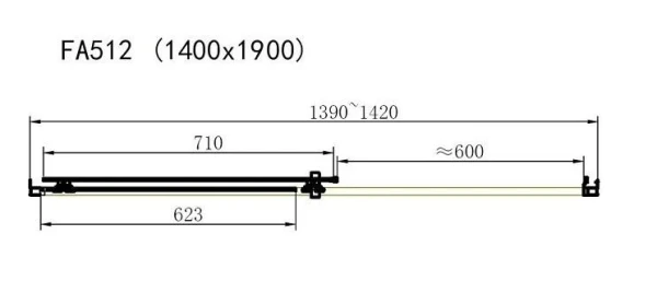 Душові двері в нішу Dusel FА-512 розсувні, скло прозоре (140х190 см) - фото 1