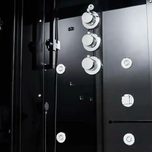 Гідромасажний паровий бокс GOLSTON G-U692BB чорний 1200х850х2230 мм лівосторонній, двері розсувні - фото 13