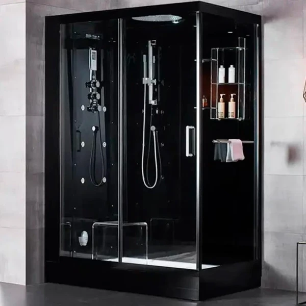 Гідромасажний паровий бокс GOLSTON G-U692BB чорний 1200х850х2230 мм лівосторонній, двері розсувні - фото 3