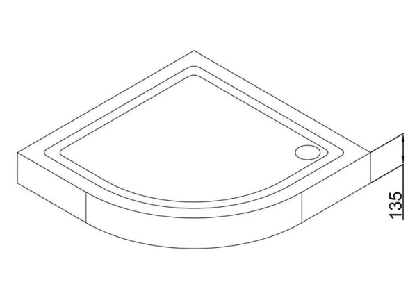 Душовий піддон напівкруглий (100х100х13,5 см) Dusel D202 - фото 2