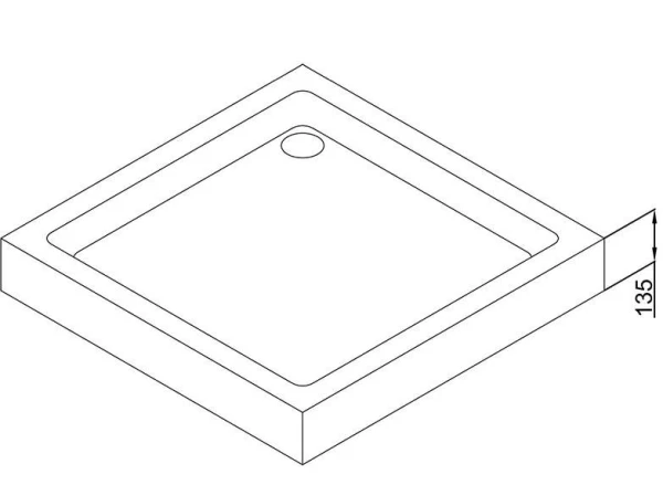 Душовий піддон Dusel D102 квадратний, 90x90x13,5 см - фото 2