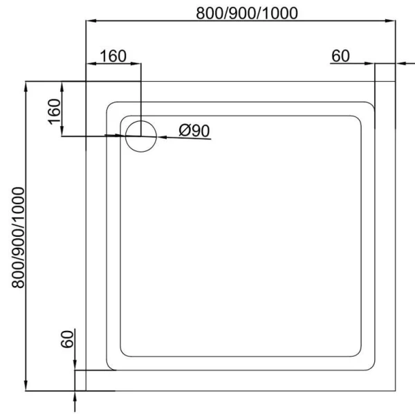 Душовий піддон квадратний (100х100х13,5 см) Dusel D102 - фото 4