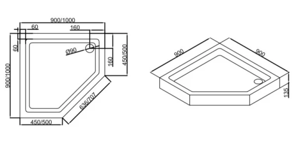 Піддон Dusel D402 90x90x13,5 740290 - фото 1