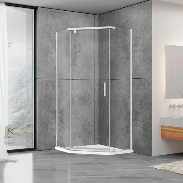Душова кабіна Dusel A-1104, 100х100х190, прозоре скло 8 мм, двері розпашні - фото 0