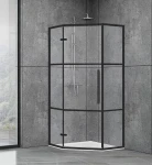 Душова кабіна Dusel DL197HBP Black Matt Paint, 100х100х190, п'ятикутна, прозора