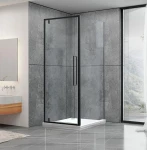 Душова кабіна Dusel DL198B+DL196B Black Matt, 100х100х190, скло прозоре