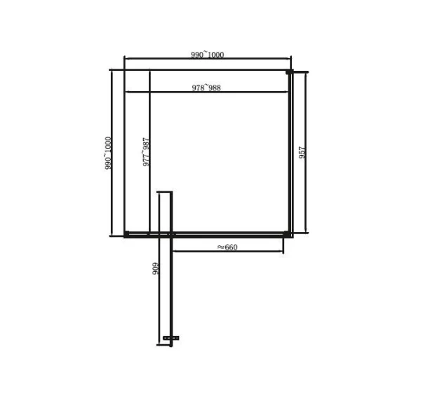 Душова кабіна Dusel DL198BP+DL196BP Black Matt Paint, 100х100х190 см, прозора - фото 1