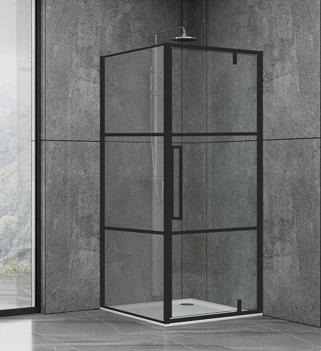 Душова кабіна Dusel DL198BP+DL196BP Black Matt Paint, 100х100х190 см, прозора