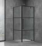 Душова кабіна Dusel DL198BP+DL196BP Black Matt, 90х90х190, двері розпашні
