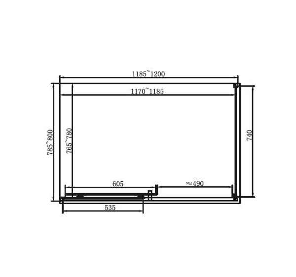 Душова кабіна Dusel EF185B/EF181B Black Matt, 120х80х190, двері розсувні, скло прозоре - фото 5
