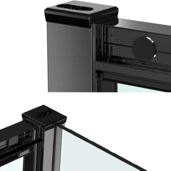 Душова кабіна Dusel EF185B/EF181B Black Matt, 120х80х190, двері розсувні, скло прозоре - фото 6