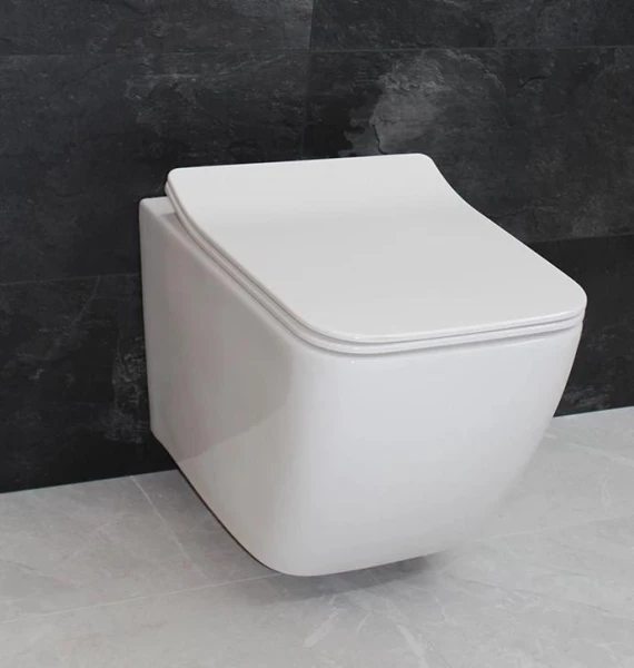 Безободковый підвісний унітаз DUSEL CUBIS без бачка DWHT10201030R з сидінням Soft Close дюропластів, 810301 - фото 6