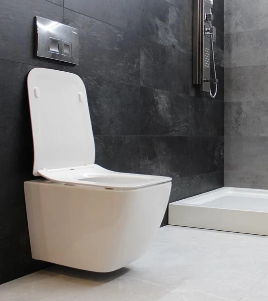 Безободковый підвісний унітаз DUSEL CUBIS без бачка DWHT10201030R з сидінням Soft Close дюропластів, 810301 - фото 10