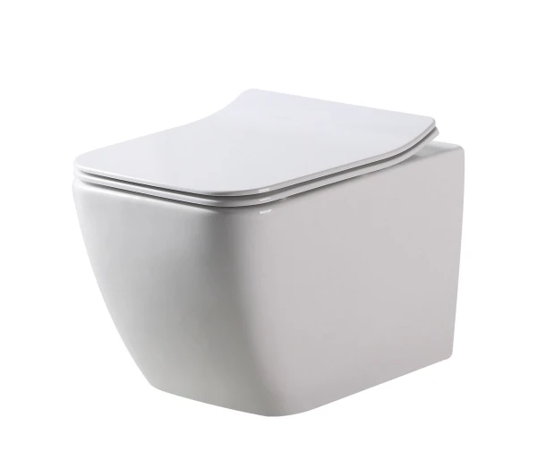 Безободковый підвісний унітаз DUSEL CUBIS без бачка DWHT10201030R з сидінням Soft Close дюропластів, 810301 - фото 0