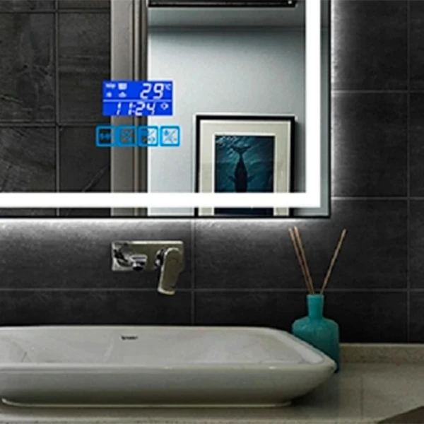Дзеркало DUSEL LED DE-M0061S1 Black 80*65см, підігрів+ годинник/темп+Bluetooth - фото 11