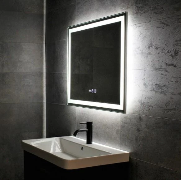 Дзеркало DUSEL LED DE-M0061S1 Silver 100*75см сенсорне включення + підігрів+ годинник/темп - фото 11