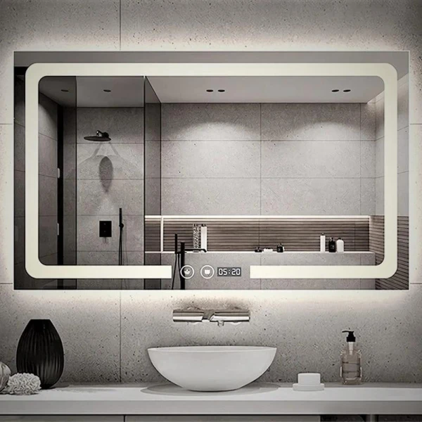 Дзеркало DUSEL LED DE-M3001 80смх65см сенсорне включення + підігрів+ годинник / темп - фото 1