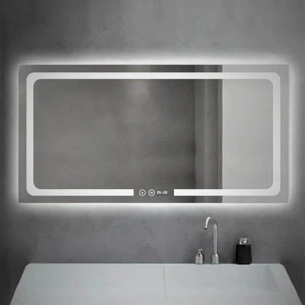 Дзеркало DUSEL LED DE-M3001 80смх65см сенсорне включення + підігрів+ годинник / темп - фото 2