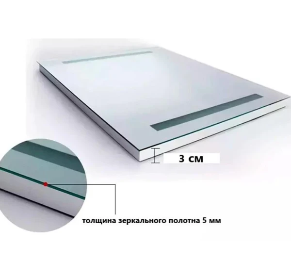 Дзеркало DUSEL LED DE-M1041 100смх75см, підігрів+ годинник/темп+Bluetooth - фото 6