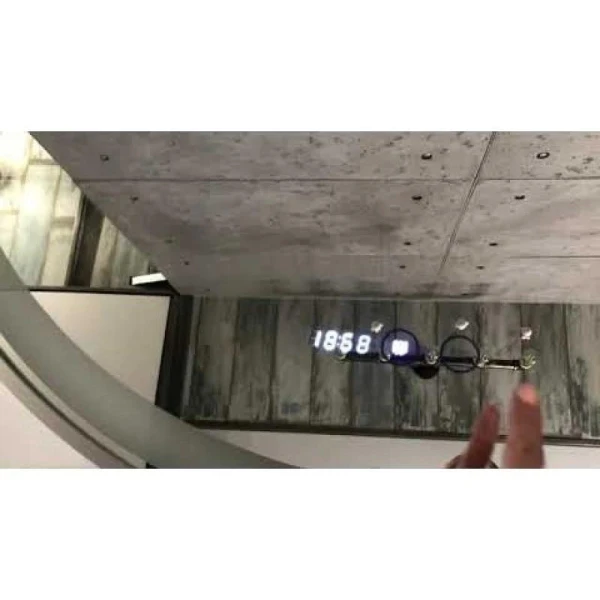 Дзеркало DUSEL LED DE-M2071D Silver кругле 80х80 см, підігрів+годинник/темп - фото 8