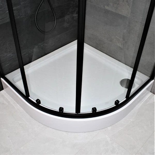 Душова кабіна Dusel EF-182B Black Matt, 100х100х190, двері розсувні, прозоре скло - фото 9