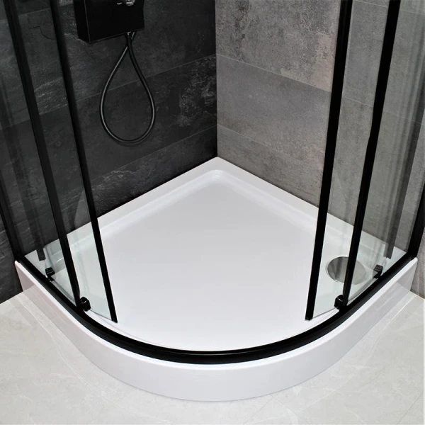 Душова кабіна Dusel EF-182B Black Matt 90x90x190 см, двері розсувні, прозоре скло - фото 5