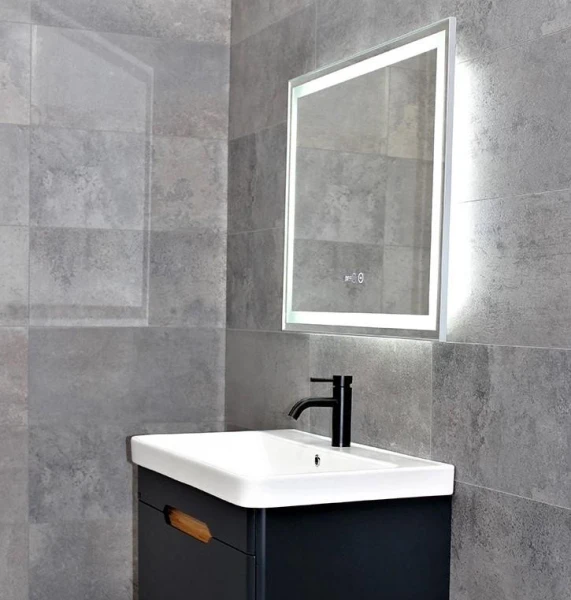 Дзеркало DUSEL LED DE-M0061S1 Silver 100*75см, сенсорне включення + підігрів - фото 4