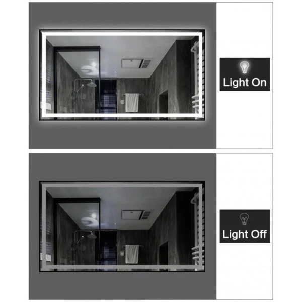 Дзеркало DUSEL LED DE-M0061S1 Silver 80смх65см сенсорне включення + підігрів - фото 1