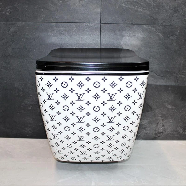 Унітаз безободковый підвісний DUSEL CUBIS LV STYLE DWHT10201030LVS без бачка з чорним сидінням Slim Soft-Close 810304 - фото 1