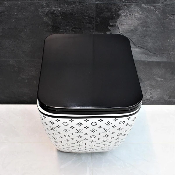 Унітаз безободковый підвісний DUSEL CUBIS LV STYLE DWHT10201030LVS без бачка з чорним сидінням Slim Soft-Close 810304 - фото 2