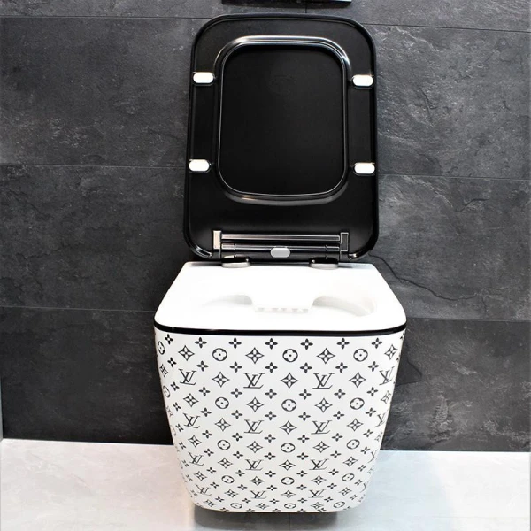 Унітаз безободковый підвісний DUSEL CUBIS LV STYLE DWHT10201030LVS без бачка з чорним сидінням Slim Soft-Close 810304 - фото 6