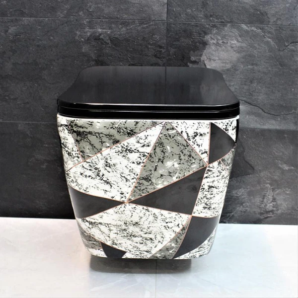 Унітаз безободковый підвісний DUSEL CUBIS ART DWHT10201030ART без бачка з чорним сидінням Slim Soft-Close 810306 - фото 1