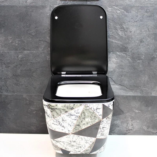 Унітаз безободковый підвісний DUSEL CUBIS ART DWHT10201030ART без бачка з чорним сидінням Slim Soft-Close 810306 - фото 6