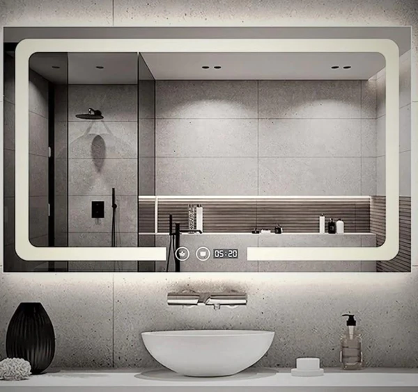 Дзеркало Dusel DE-M3001 70х90 см + годинник / темп - фото 3