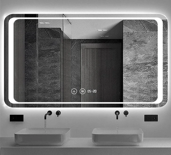 Дзеркало DUSEL LED DE-M3031 90смх70см сенсорне включення + підігрів+ годинник / темп - фото 2