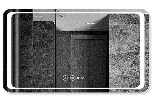 Дзеркало DUSEL LED DE-M3031 90смх70см сенсорне включення + підігрів+ годинник / темп - фото 0